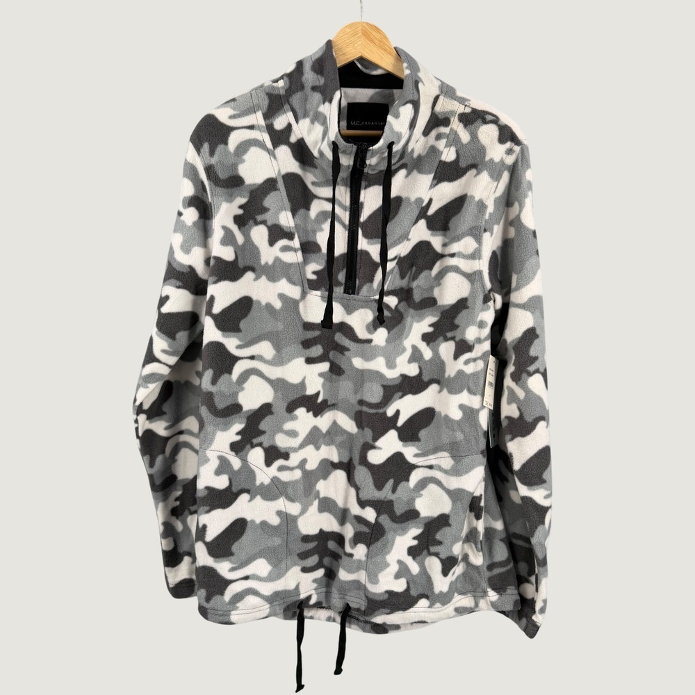 MC Squared MC² Grey Camo Fleece Pullover Sweatshirt Size Medium New